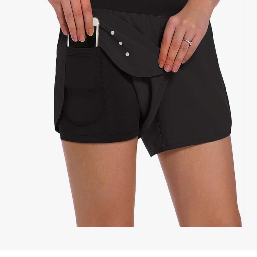 Amazon Black Athletic Shorts with Stretchy Fabric